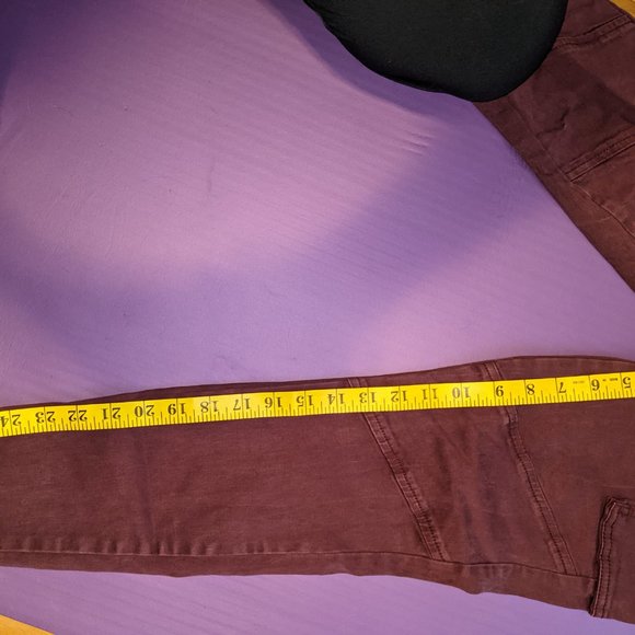 Burgundy jegging cargo pants - Picture 2 of 7